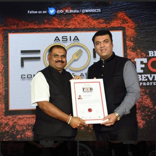 Mr Limbasiya awarded as most infulential Food industry professional At Mumbai